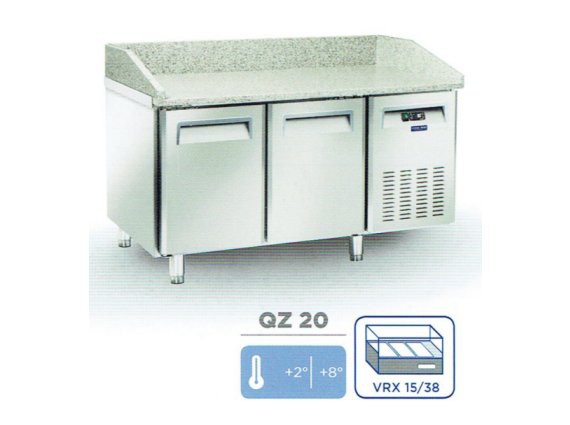 Tavolo refrigerato pizzeria QZ 20  cm.150X80 + 2/+8°.